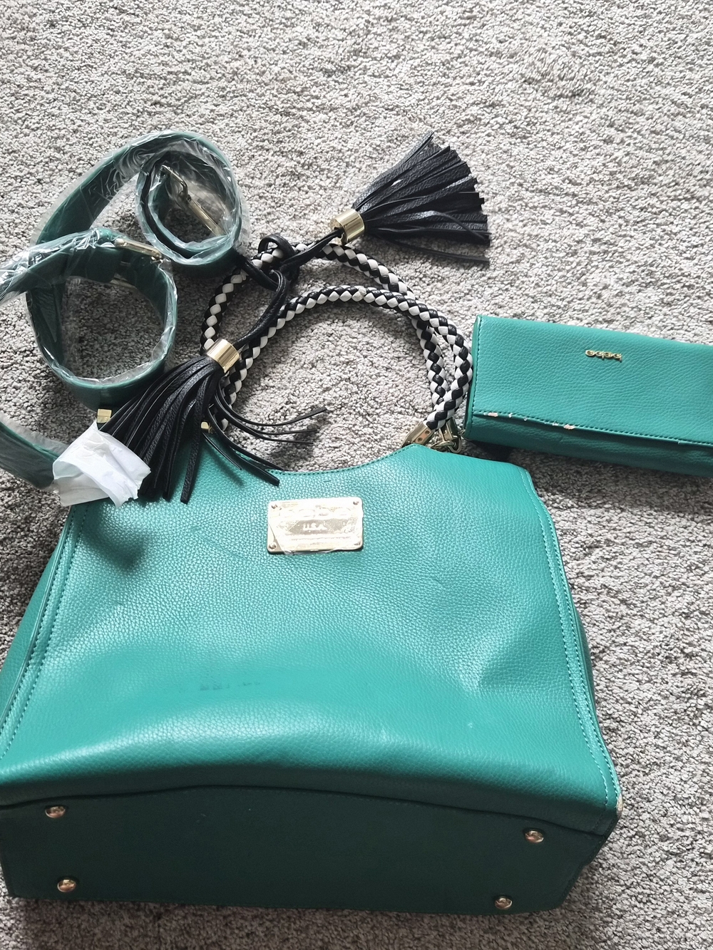 Green bebe handbag set